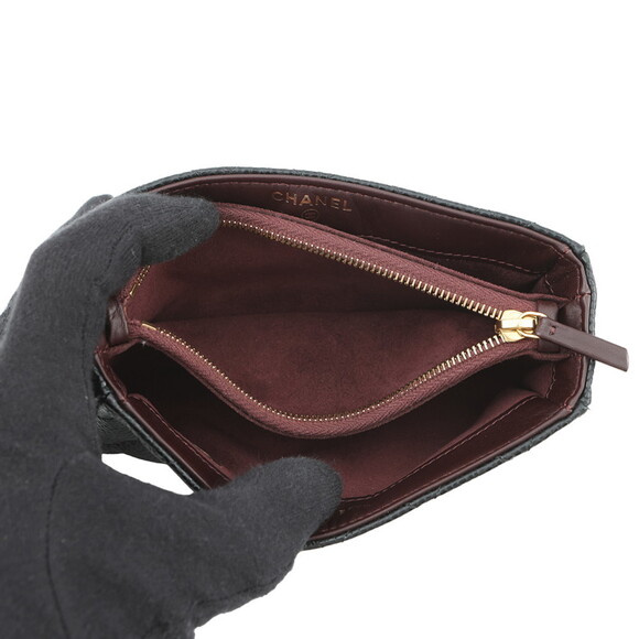 CHANEL Black Caviar Leather Logo Pouch - Picture 4 of 10